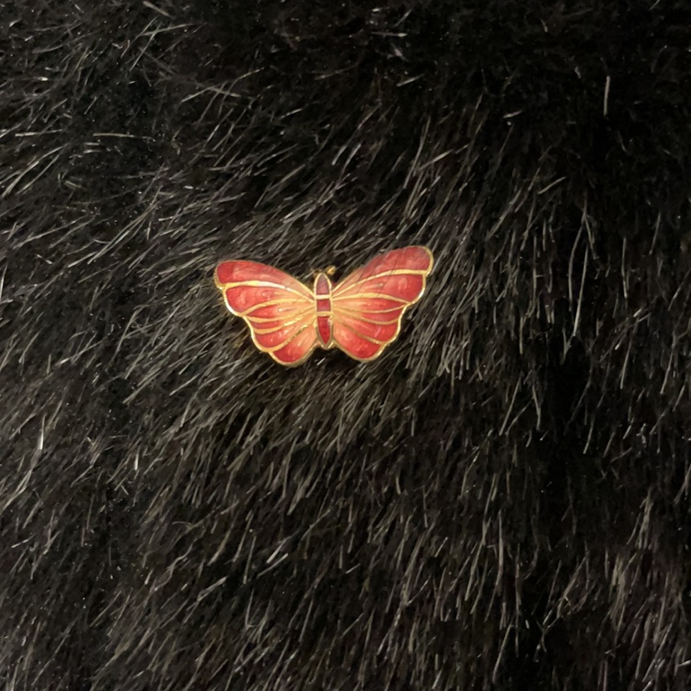 Pink Butterfly Pin Brooch - Picture 2 of 6